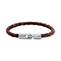 Pulsera en baño de Rodio, Piel natural de Borrego, Trenzado - Joyería y bisutería fina