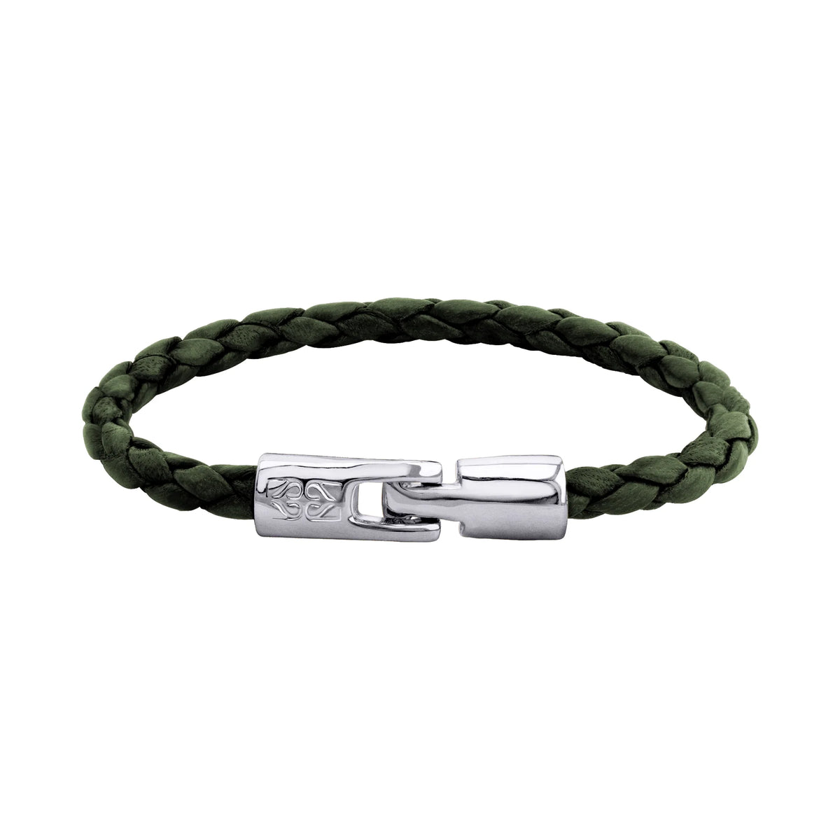 Pulsera en baño de Rodio, Piel natural de Borrego, Trenzado - Joyería y bisutería fina