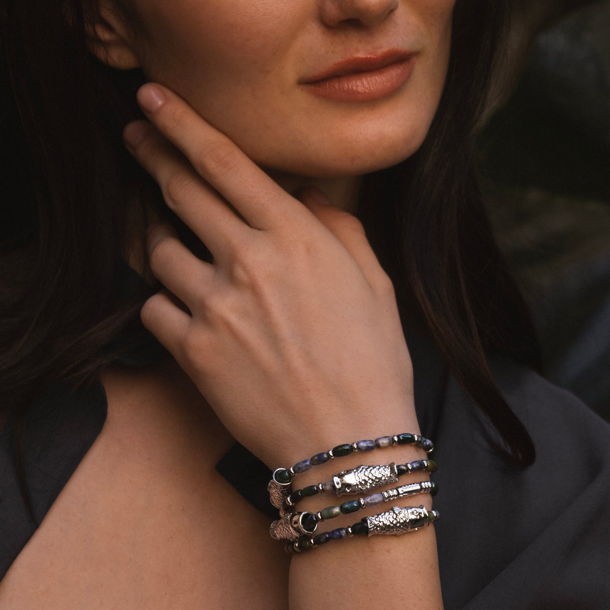 Mar de Suo Lapislázuli Silver Bracelet
