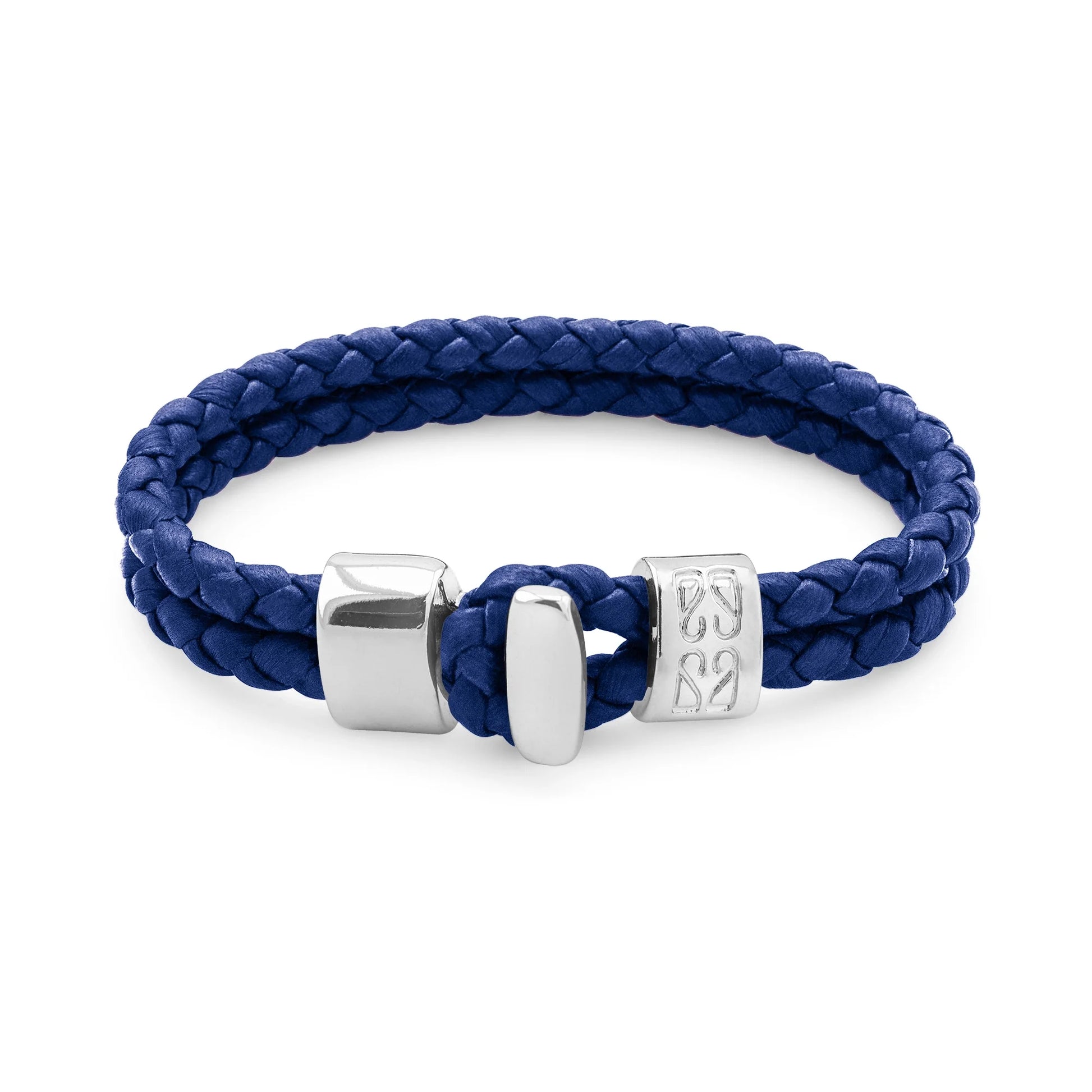 Pulsera en baño de Rodio, Broche de botón, Piel natural de Borrego - Joyería y bisutería fina