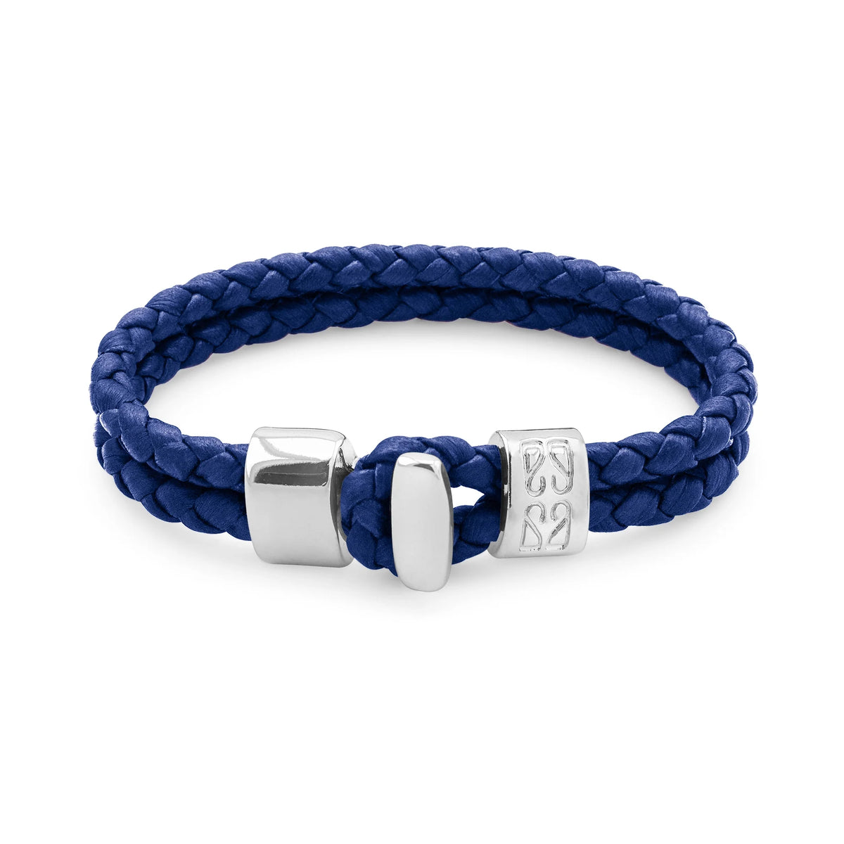 Pulsera en baño de Rodio, Broche de botón, Piel natural de Borrego - Joyería y bisutería fina