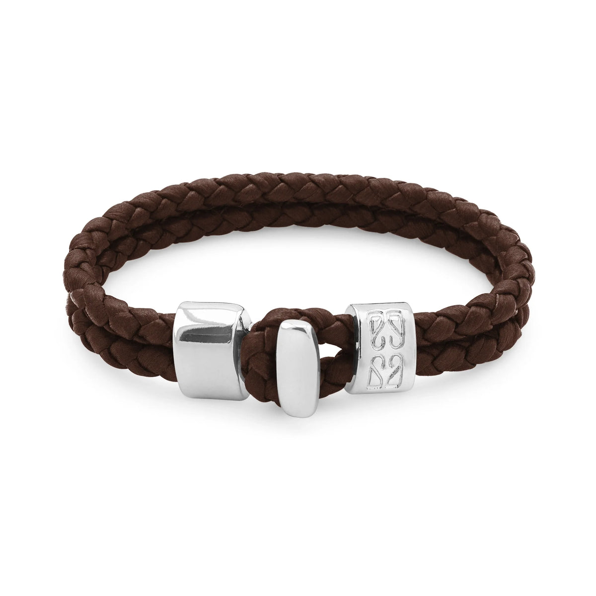 Pulsera en baño de Rodio, Broche de botón, Piel natural de Borrego - Joyería y bisutería fina