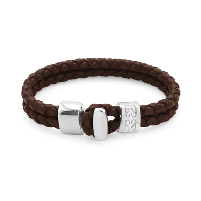 Pulsera en baño de Rodio, Broche de botón, Piel natural de Borrego - Joyería y bisutería fina
