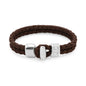 Pulsera en baño de Rodio, Broche de botón, Piel natural de Borrego - Joyería y bisutería fina