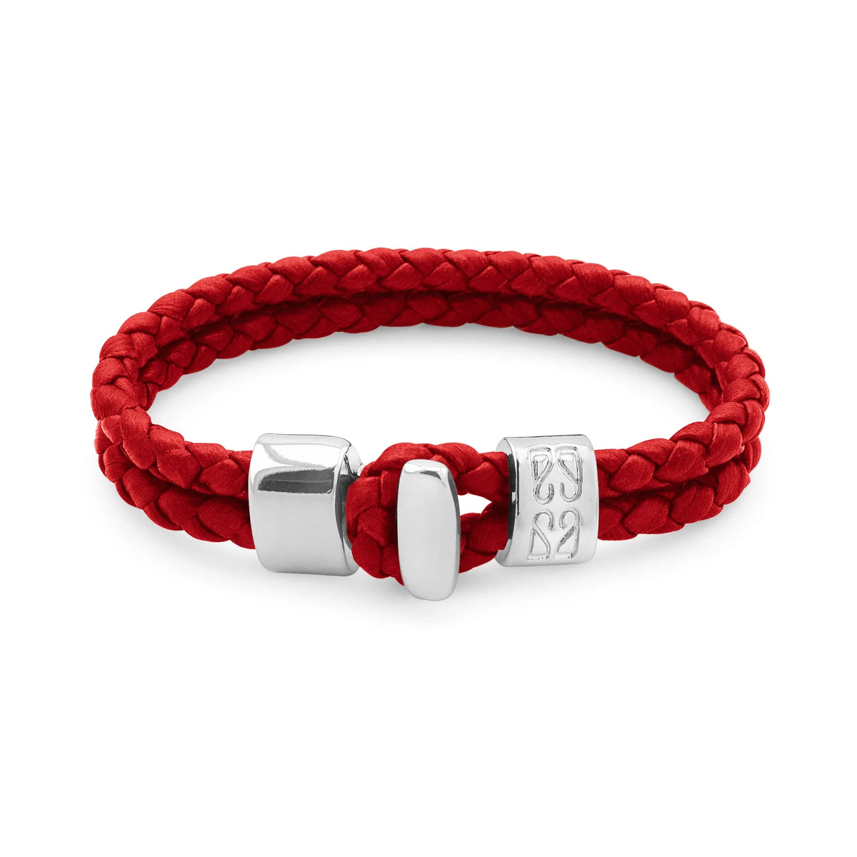 Pulsera en baño de Rodio, Broche de botón, Piel natural de Borrego - Joyería y bisutería fina