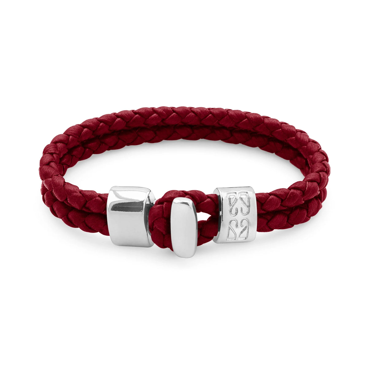 Pulsera en baño de Rodio, Broche de botón, Piel natural de Borrego - Joyería y bisutería fina