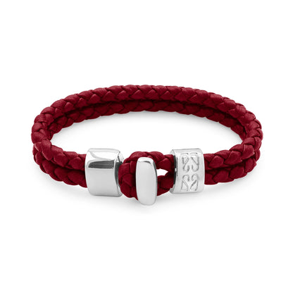 Pulsera en baño de Rodio, Broche de botón, Piel natural de Borrego - Joyería y bisutería fina