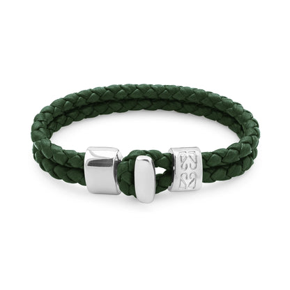 Pulsera en baño de Rodio, Broche de botón, Piel natural de Borrego - Joyería y bisutería fina