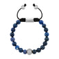 Pulsera con piedras naturales de 8mm, con cuenta central con mantras en baño de rodio - Joyería y bisutería fina