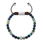 Pulsera Rodio, Cuentas central con mantra, piedras naturales de 6mm - Joyería y bisutería fina