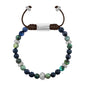 Pulsera Rodio, Cuentas central con mantra, piedras naturales de 6mm - Joyería y bisutería fina