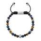 Pulsera Rodio, Cuentas central con mantra, piedras naturales de 6mm - Joyería y bisutería fina