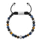 Pulsera Rodio, Cuentas central con mantra, piedras naturales de 6mm - Joyería y bisutería fina