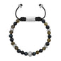 Pulsera Rodio, Cuentas central con mantra, piedras naturales de 6mm - Joyería y bisutería fina