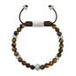Pulsera Rodio, Cuentas central con mantra, piedras naturales de 6mm - Joyería y bisutería fina
