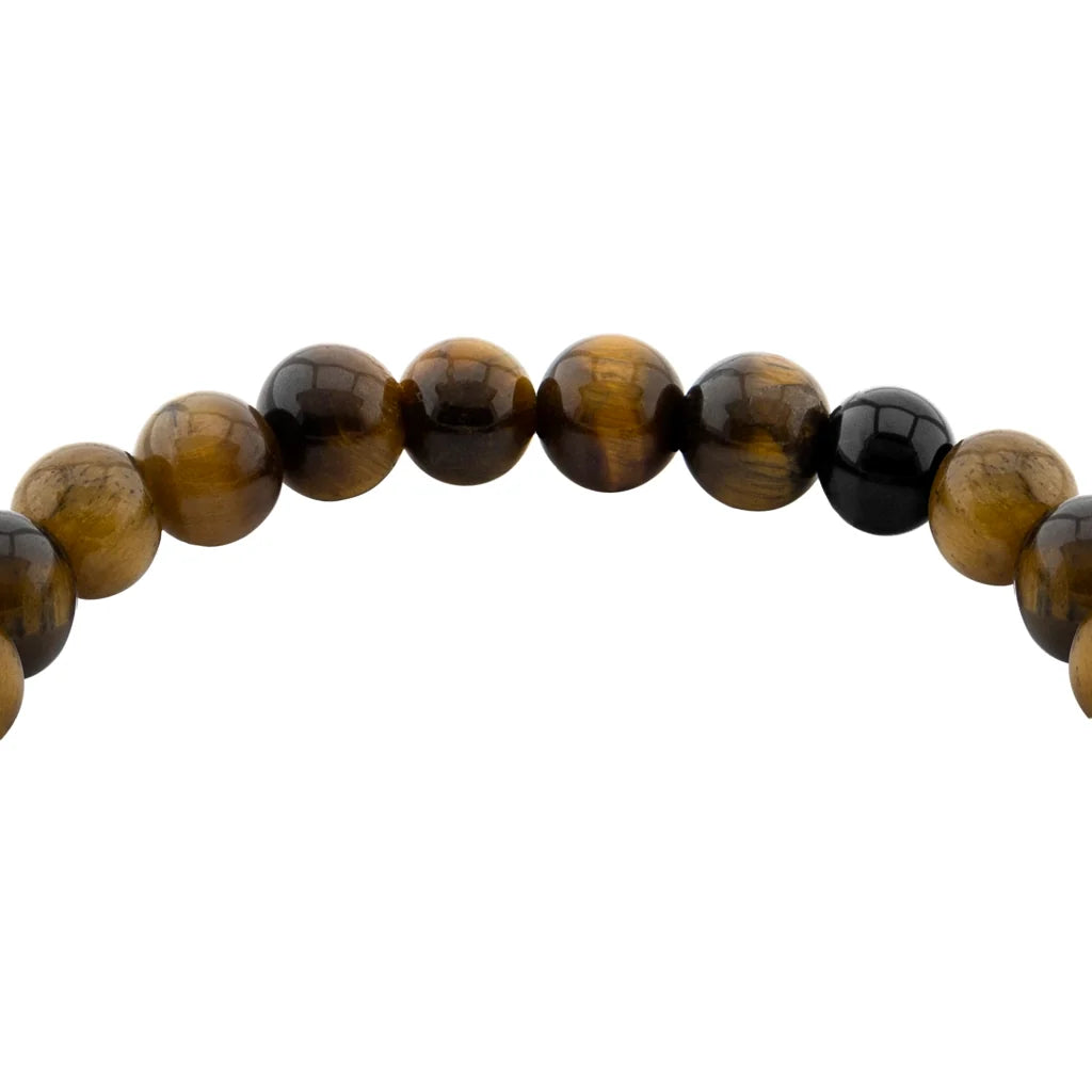 Pulsera con piedras 8mm, con broche en baño de oro de 22K - Joyería y bisutería fina