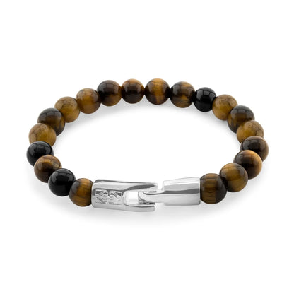 Pulsera con piedras 8mm, con broche en baño de rodio - Joyería y bisutería fina