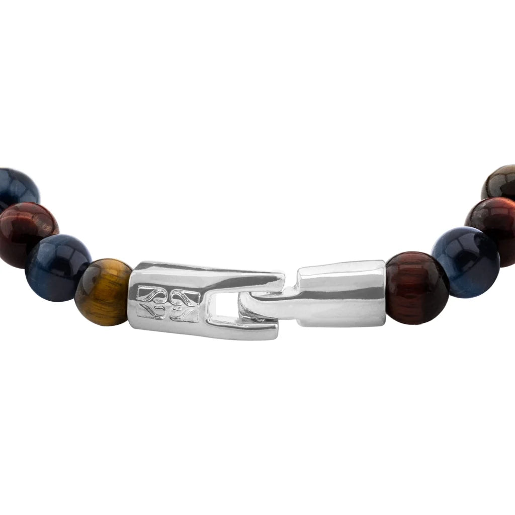 Pulsera con piedras 8mm, con broche en baño de rodio - Joyería y bisutería fina
