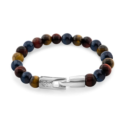 Pulsera con piedras 8mm, con broche en baño de rodio - Joyería y bisutería fina