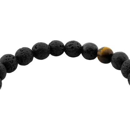 Pulsera con piedras 8mm, con broche en baño de rodio - Joyería y bisutería fina