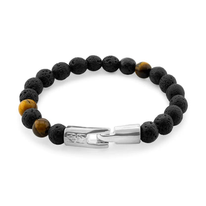 Pulsera con piedras 8mm, con broche en baño de rodio - Joyería y bisutería fina