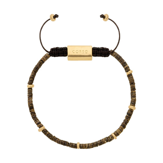 Pulsera en baño de Oro 22K, Conchas filipinas talladas a mano de 3mm - Joyería y bisutería fina