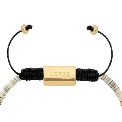 Pulsera en baño de Oro 22K, Conchas filipinas talladas a mano de 3mm - Joyería y bisutería fina
