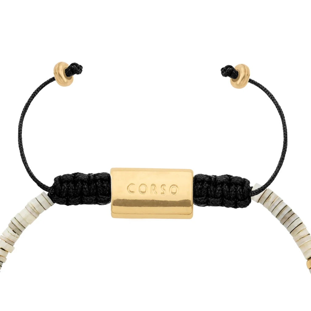 Pulsera en baño de Oro 22K, Conchas filipinas talladas a mano de 3mm - Joyería y bisutería fina