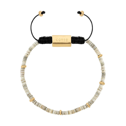 Pulsera en baño de Oro 22K, Conchas filipinas talladas a mano de 3mm - Joyería y bisutería fina