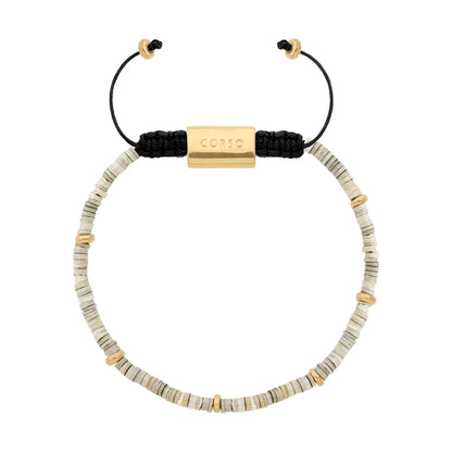 Pulsera en baño de Oro 22K, Conchas filipinas talladas a mano de 3mm - Joyería y bisutería fina