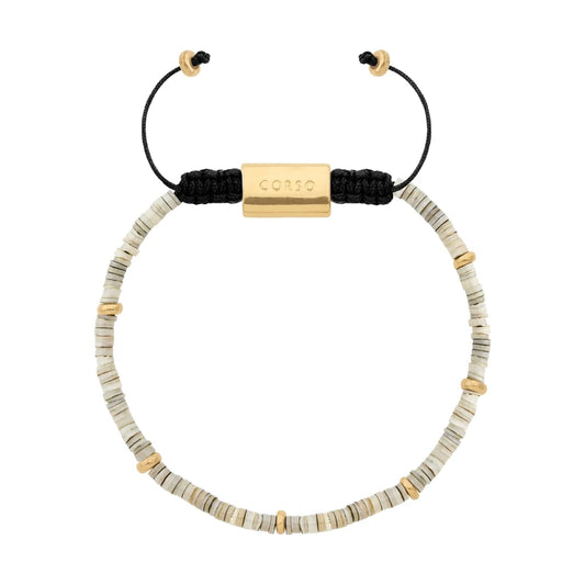 Pulsera en baño de Oro 22K, Conchas filipinas talladas a mano de 3mm - Joyería y bisutería fina