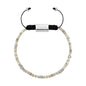 Pulsera ajustable con placa insignia corso y donas en baño de rodio, con conchas filipinas de 3mm - Joyería y bisutería fina