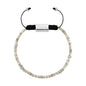 Pulsera ajustable con placa insignia corso y donas en baño de rodio, con conchas filipinas de 3mm - Joyería y bisutería fina