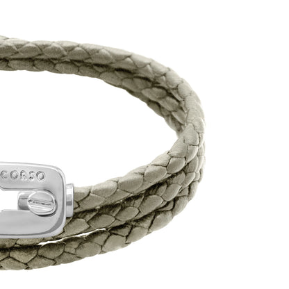 Pulsera baño de Rodio, Piel de borrego - Joyería y bisutería fina
