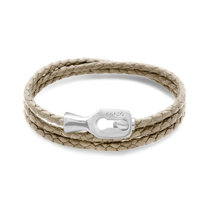 Pulsera baño de Rodio, Piel de borrego - Joyería y bisutería fina