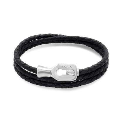 Pulsera baño de Rodio, Piel de borrego - Joyería y bisutería fina