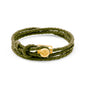 Pulsera de piel natural de borrego con trenza de cuatro hilos, con broche en baño de oro de 22K - Joyería y bisutería fina
