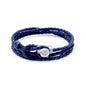 Pulsera de piel natural de borrego con trenza de cuatro hilos, con broche en baño de rodio - Joyería y bisutería fina