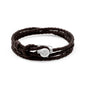 Pulsera de piel natural de borrego con trenza de cuatro hilos, con broche en baño de rodio - Joyería y bisutería fina