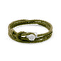 Pulsera de piel natural de borrego con trenza de cuatro hilos, con broche en baño de rodio - Joyería y bisutería fina