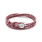 Pulsera de piel natural de borrego con trenza de cuatro hilos, con broche en baño de rodio - Joyería y bisutería fina