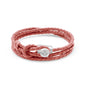 Pulsera de piel natural de borrego con trenza de cuatro hilos, con broche en baño de rodio - Joyería y bisutería fina