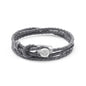 Pulsera de piel natural de borrego con trenza de cuatro hilos, con broche en baño de rodio - Joyería y bisutería fina