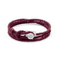 Pulsera de piel natural de borrego con trenza de cuatro hilos, con broche en baño de rodio - Joyería y bisutería fina