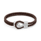 Pulsera de piel natural de borrego en trenza de 4 hilos, con broche en baño de rodio - Joyería y bisutería fina
