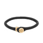 Pulsera de piel natural de borrego en trenza de ocho tiras, con broche en baño de oro 22K - Joyería y bisutería fina