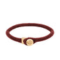 Pulsera de piel natural de borrego en trenza de ocho tiras, con broche en baño de oro 22K - Joyería y bisutería fina