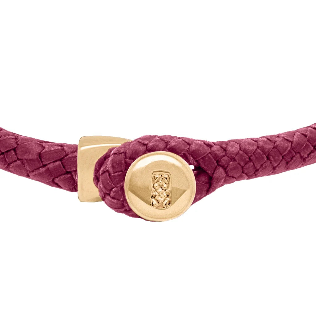 Pulsera de piel natural de borrego en trenza de ocho tiras, con broche en baño de oro 22K - Joyería y bisutería fina