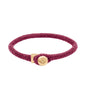 Pulsera de piel natural de borrego en trenza de ocho tiras, con broche en baño de oro 22K - Joyería y bisutería fina