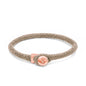Pulsera de piel natural de borrego en trenza de ocho tiras, con broche en baño de oro rosa 22K - Joyería y bisutería fina